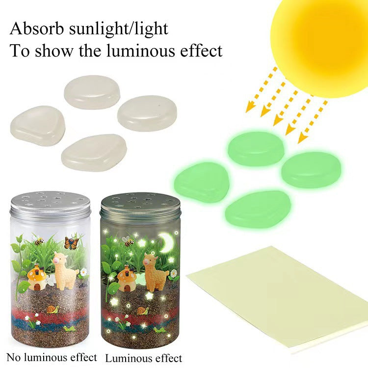 Kids DIY Glow Terrarium Kit – Indoor Plant Growing & Gardening Set with Llama Figurine, LED Light & Educational STEM Activity