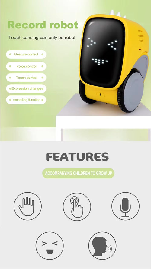 Blue AI Smart Robot Toy for Kids – Voice Control, Touch & Gesture Interactive Educational STEM Learning Robot with Storytelling & Remote Programming (Copy)